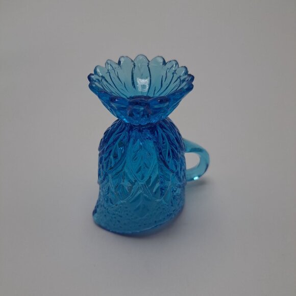 Kanawha Blue Pressed Glass Miniature Pitcher Toothpick Holder Decorative Accent - Picture 12 of 12